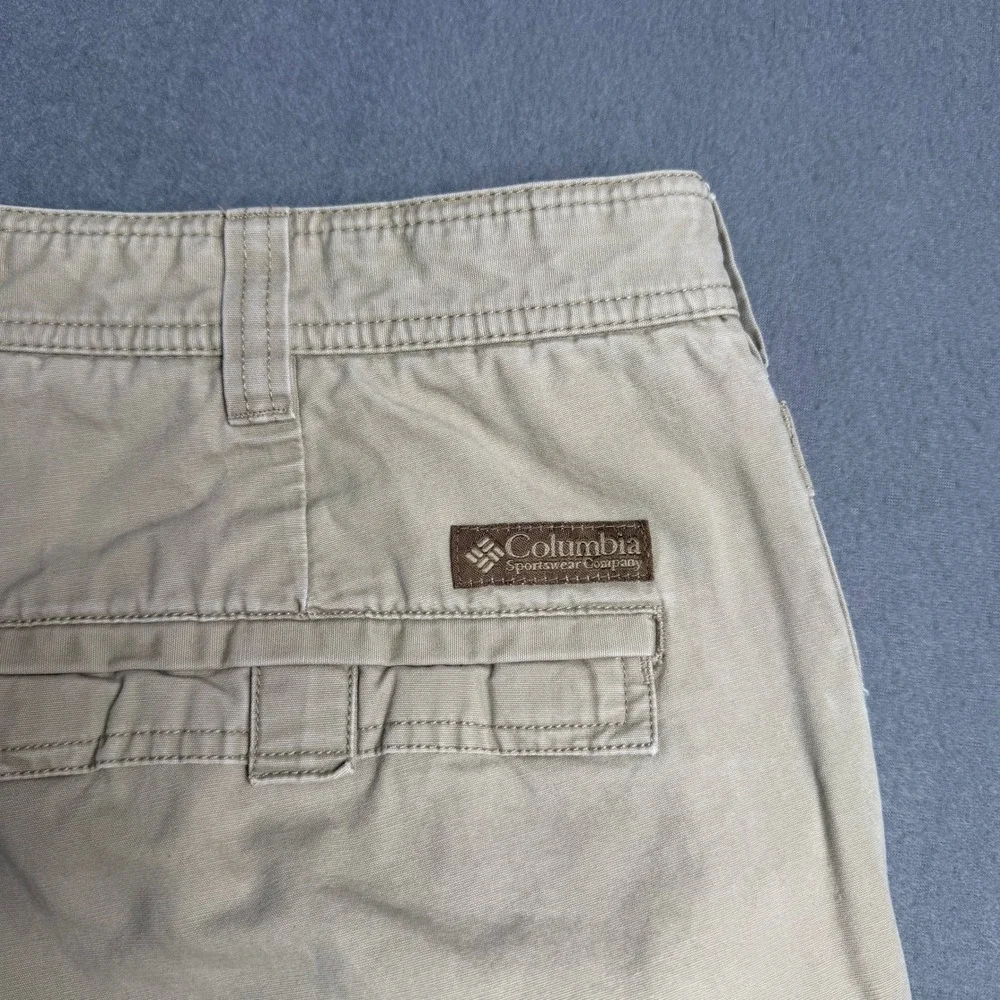 Columbia Mens Tan Khaki Cotton Canvas Cargo Utility Pants 40x32 AM 8255
